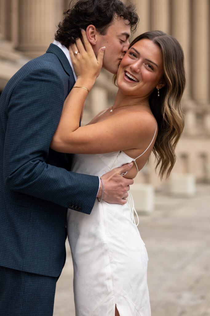Couple kissing taken by Spokane Washington Photographer